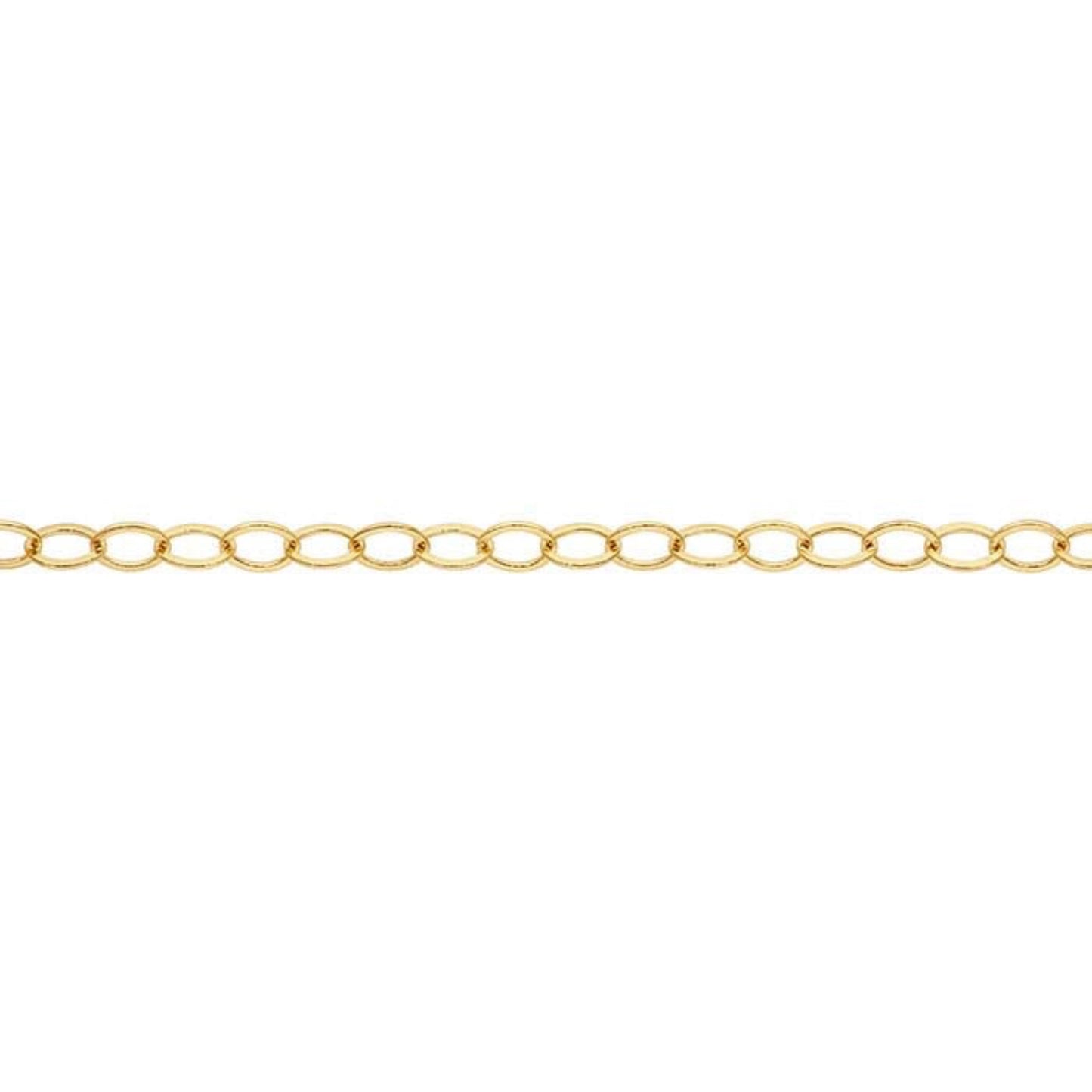 10K Gold 1.5 mm Flat Oval Cable Chain
