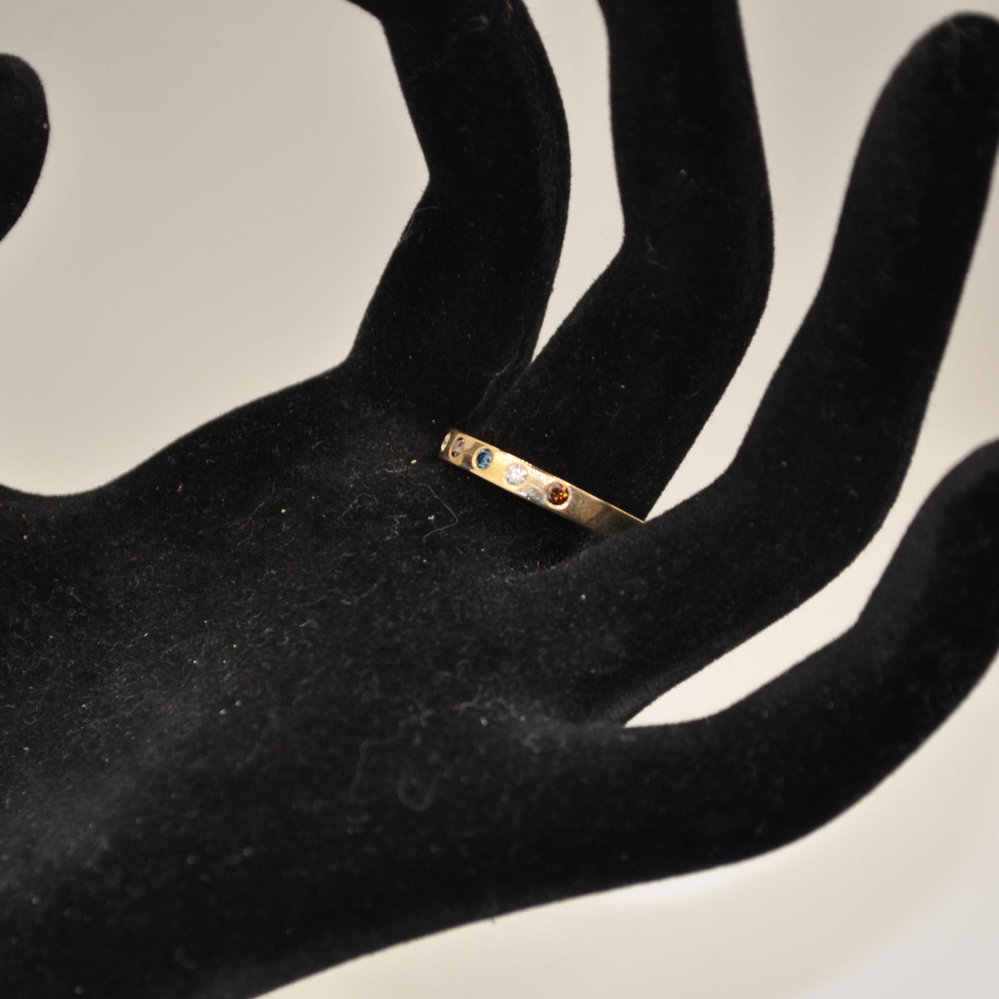 Red, White, and Blue Diamond Ring