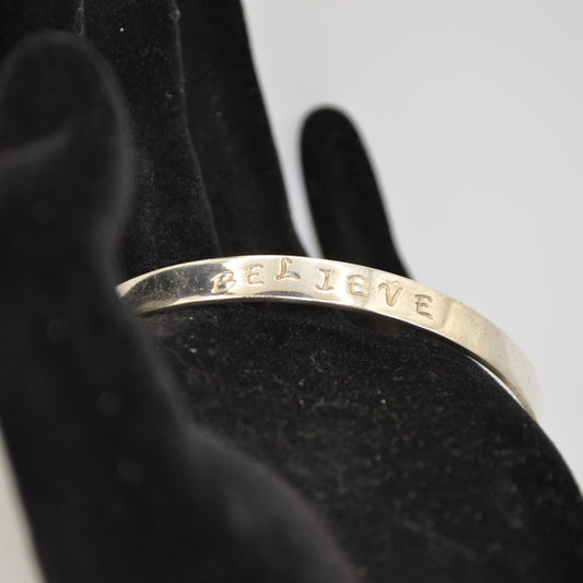 Customizable Silver Cuff Bracelet