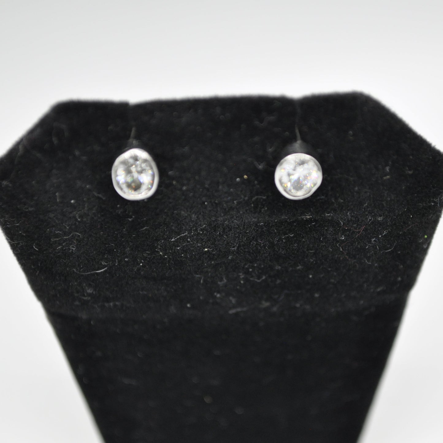 Platinum Oval Diamond Studded Earrings