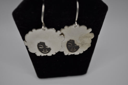 Silver “Black Girl” Earrings