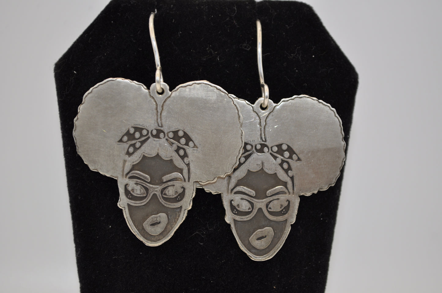 Silver “Black School Girl” Earrings