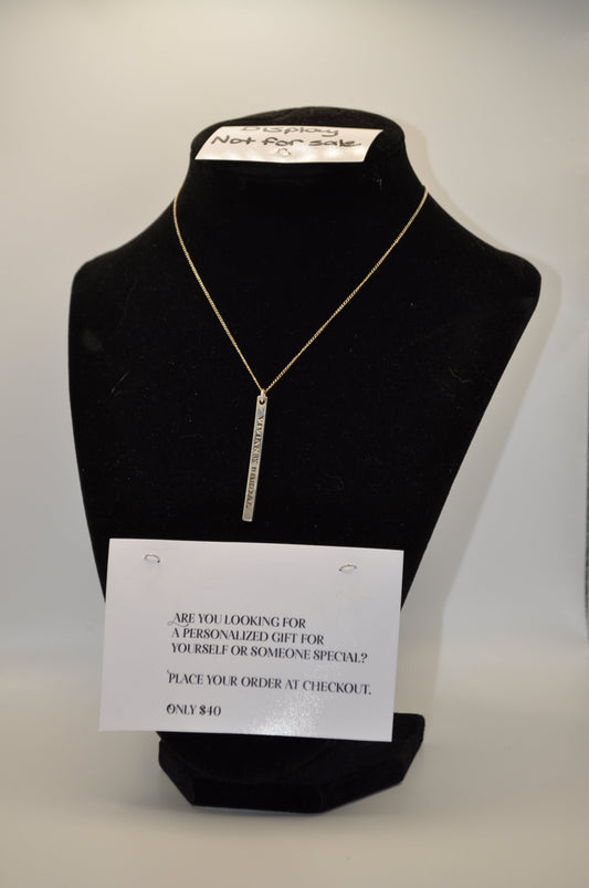 Silver Customizable Bar Necklace