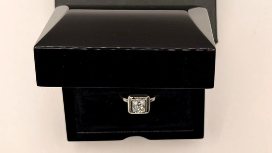 Princess Cut Garnet Sterling Silver Ring – Size 8.5 in black velvet box by Jarovi Frang