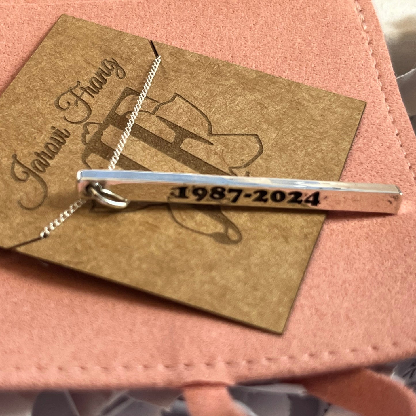 Customizable Sterling Silver Bar Necklace