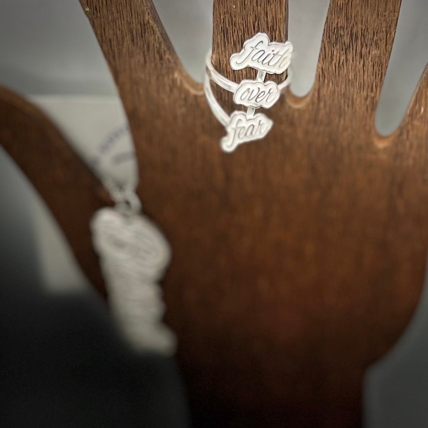 Silver Ring and charm set