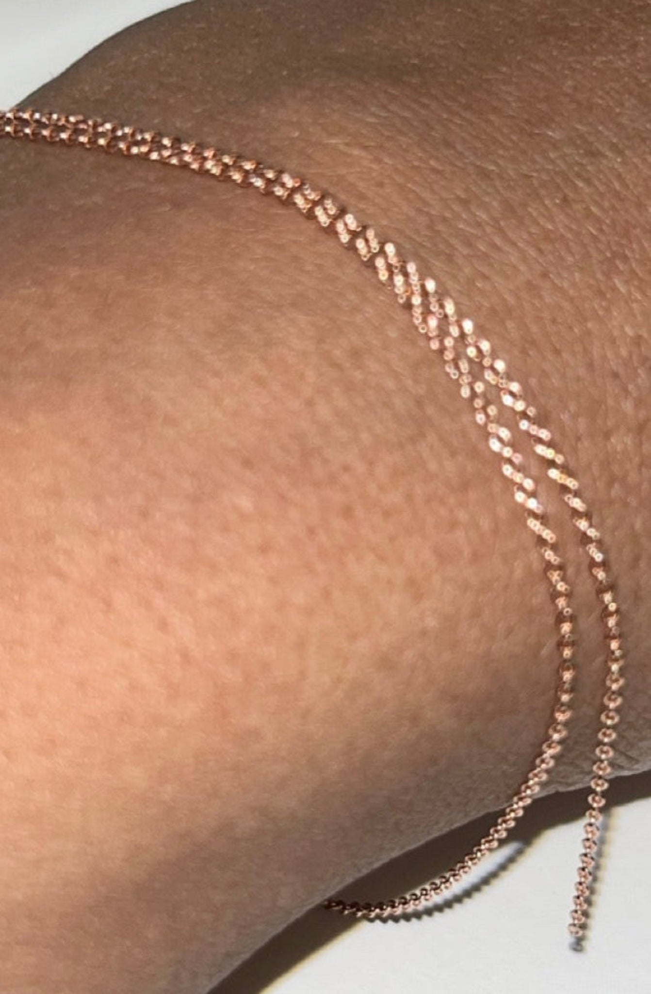 14K Rose Gold 1.1mm Oval Cable Chain