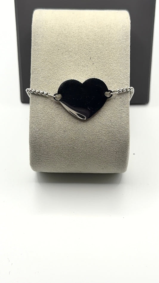 Timeless stainless steel heart bracelet crafted
