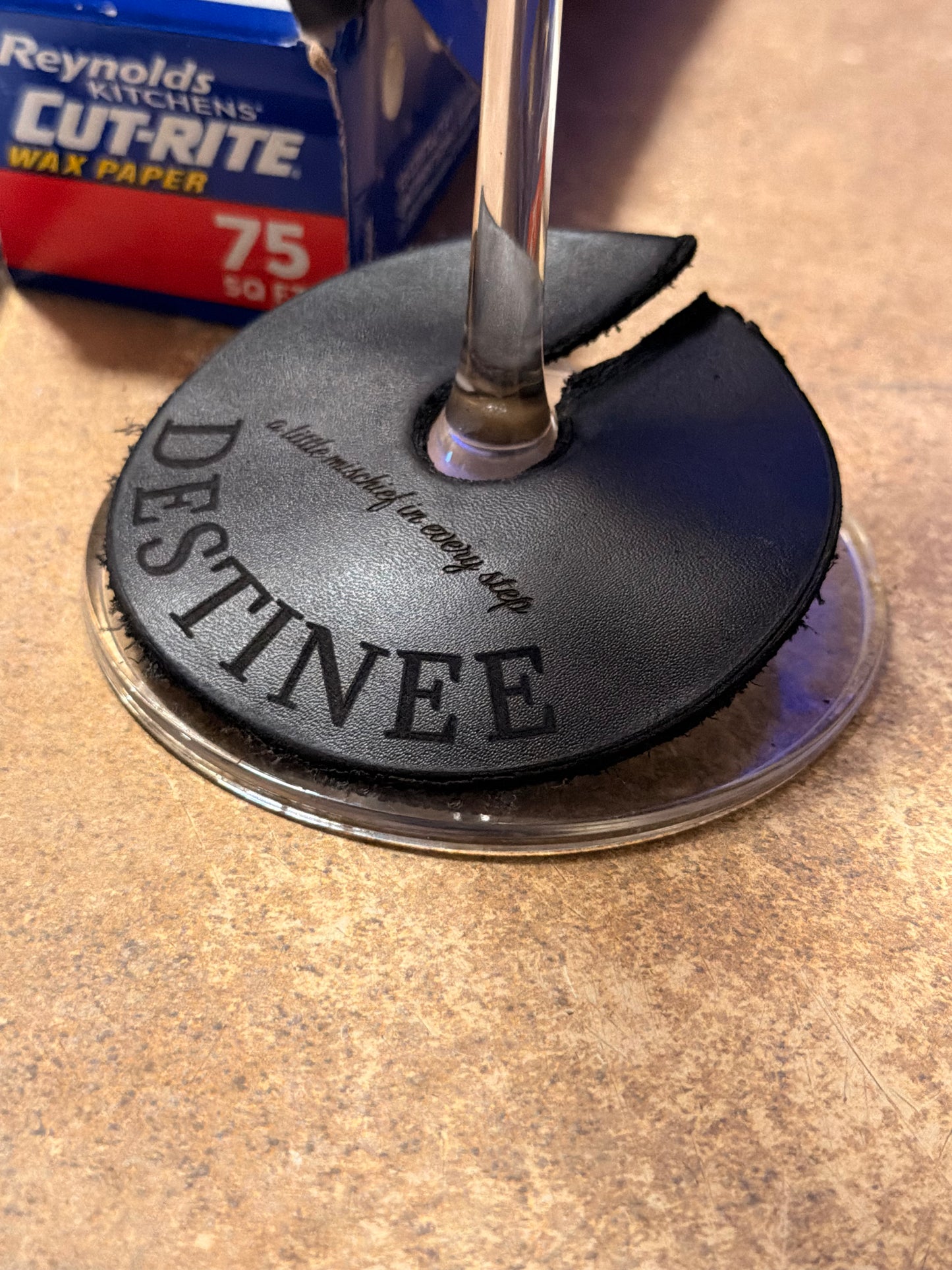 Leather Engraved Wine Coaster/Name Tag