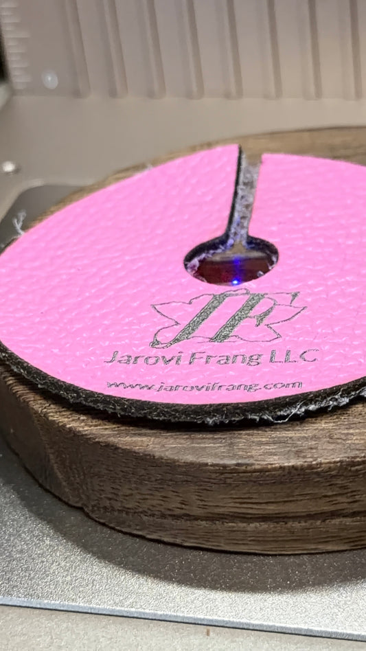 Leather Engraved Wine Coaster/Name Tag